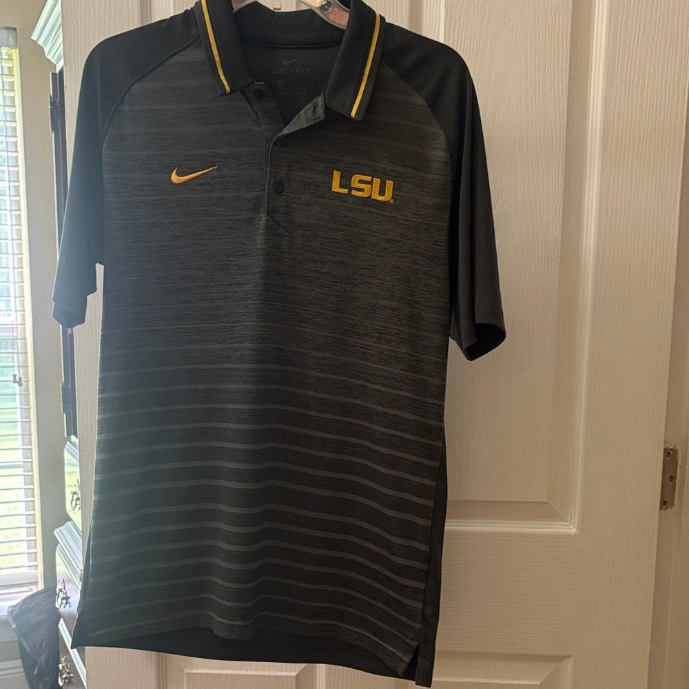 Nike Men's Gray and Gold LSU Polo